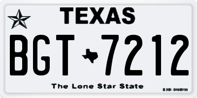 TX license plate BGT7212
