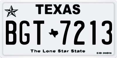 TX license plate BGT7213