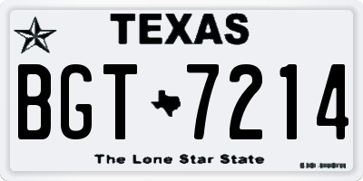TX license plate BGT7214