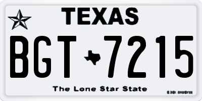 TX license plate BGT7215