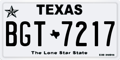 TX license plate BGT7217