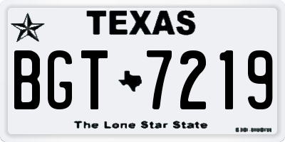 TX license plate BGT7219