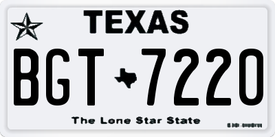 TX license plate BGT7220