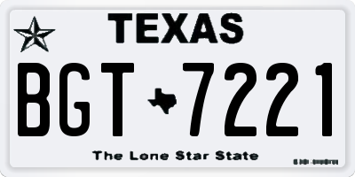 TX license plate BGT7221