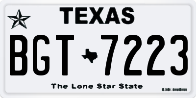 TX license plate BGT7223
