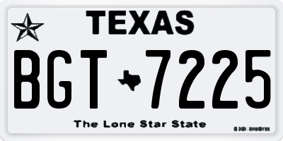 TX license plate BGT7225