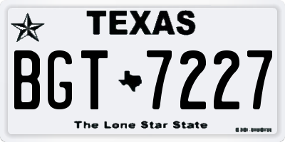 TX license plate BGT7227