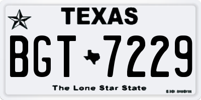 TX license plate BGT7229