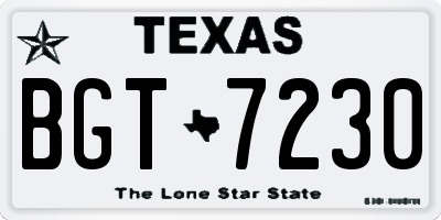 TX license plate BGT7230