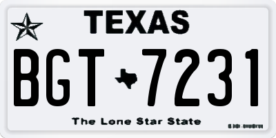 TX license plate BGT7231