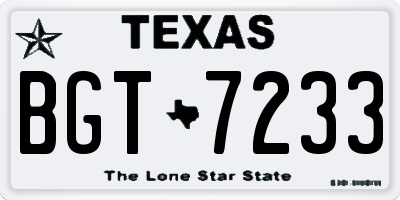 TX license plate BGT7233