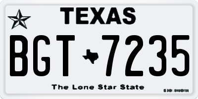 TX license plate BGT7235