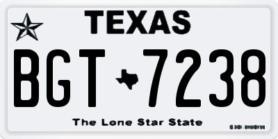 TX license plate BGT7238