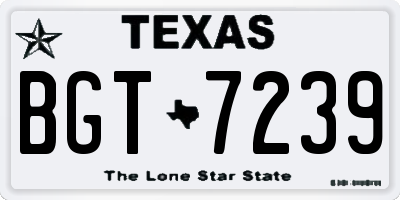 TX license plate BGT7239