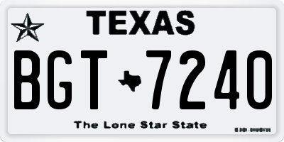 TX license plate BGT7240
