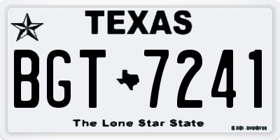 TX license plate BGT7241