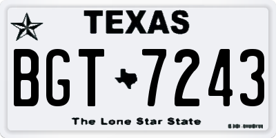 TX license plate BGT7243