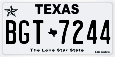 TX license plate BGT7244