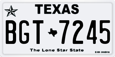 TX license plate BGT7245