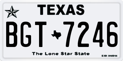 TX license plate BGT7246