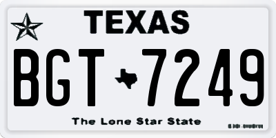 TX license plate BGT7249