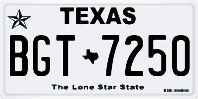 TX license plate BGT7250