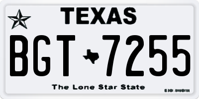 TX license plate BGT7255