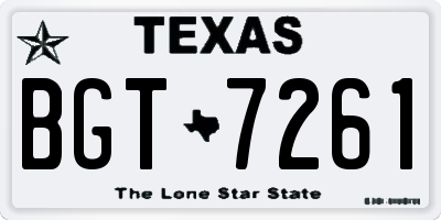 TX license plate BGT7261