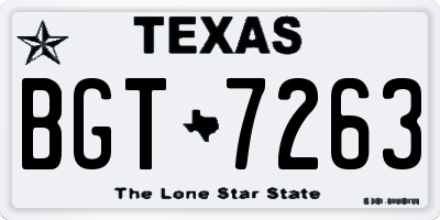 TX license plate BGT7263
