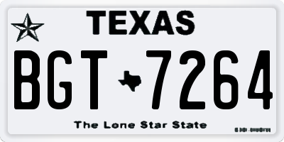 TX license plate BGT7264