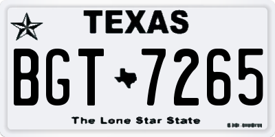 TX license plate BGT7265