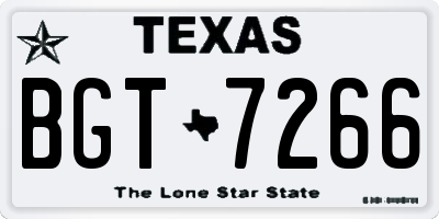 TX license plate BGT7266