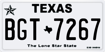 TX license plate BGT7267