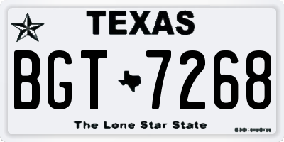 TX license plate BGT7268
