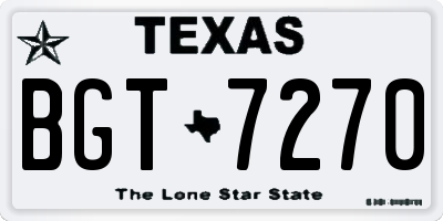 TX license plate BGT7270