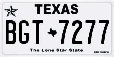 TX license plate BGT7277