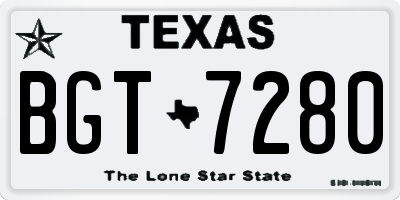 TX license plate BGT7280