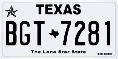 TX license plate BGT7281