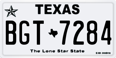 TX license plate BGT7284