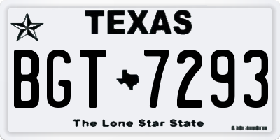 TX license plate BGT7293