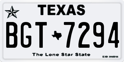 TX license plate BGT7294