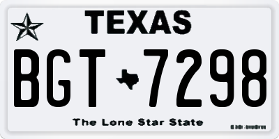 TX license plate BGT7298