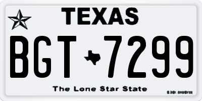 TX license plate BGT7299