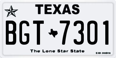 TX license plate BGT7301