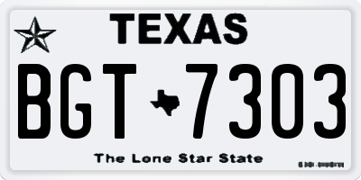 TX license plate BGT7303
