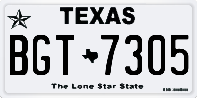 TX license plate BGT7305