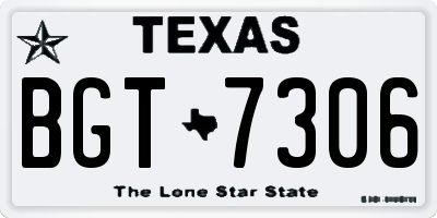 TX license plate BGT7306