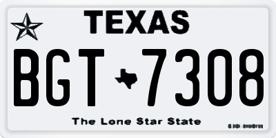 TX license plate BGT7308