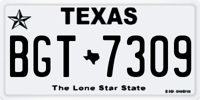 TX license plate BGT7309
