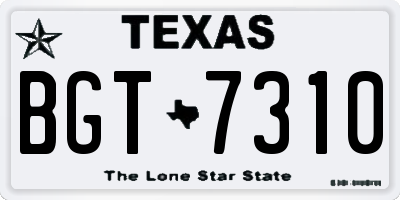 TX license plate BGT7310